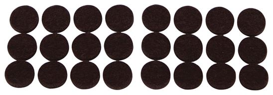 ProSource FE-50229-PS Furniture Pad, Felt Cloth, Brown, 1/2 in Dia, 5/64 in Thick, Round