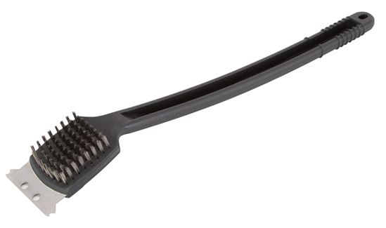 Omaha JJ18600 Grill Brush, 2-1/8 in L Brush, 2 in W Brush, Stainless Steel Bristle, Stainless Steel Bristle