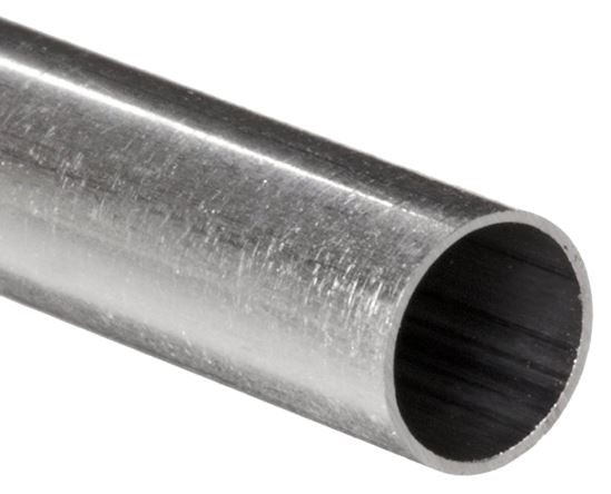 K & S 8102 Decorative Metal Tube, Round, 12 in L, 1/8 in Dia, 0.014 in Wall, Aluminum