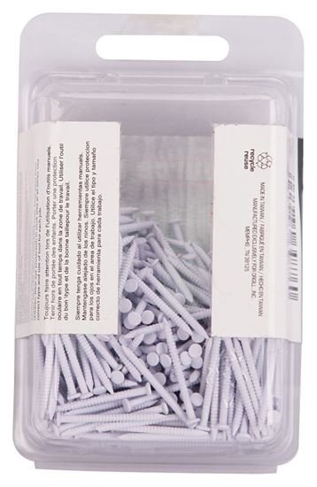 ProSource NTP-073-PS Panel Nail, 16D, 1 in L, Steel, Painted, Flat Head, Ring Shank, White, 171 lb, Pack of 5