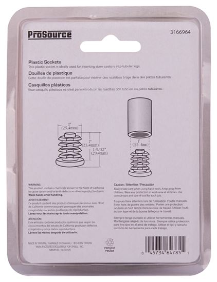 ProSource FE-S807-PS Furniture Socket, Plastic, Black, Pack of 10