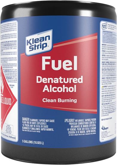 Klean Strip CSL26 Denatured Alcohol Fuel, Liquid, Alcohol, Water White, 5 gal, Can