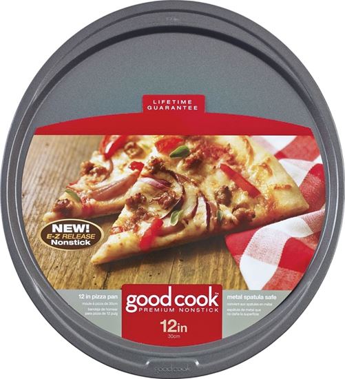 Goodcook 04036 Pizza Pan, Oval, 11-3/4 in Dia, 16.4 in L, 14-1/2 in W, Steel