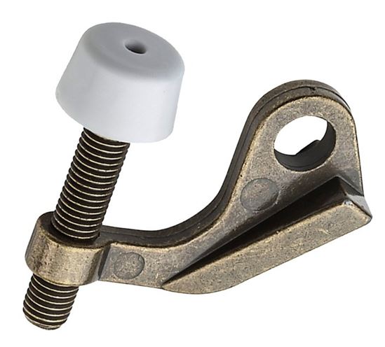 National Hardware N830-258 Hinge Pin Door Stop, 9/32 in Dia Base, Zinc, Antique Brass