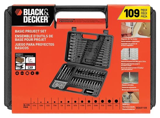 Black+Decker BDA91109 Combination Drill Bit Set, 109-Piece