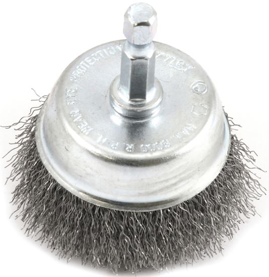 Forney 72730 Wire Cup Brush, 2 in Dia, 0.008 in Dia Bristle, Steel Bristle