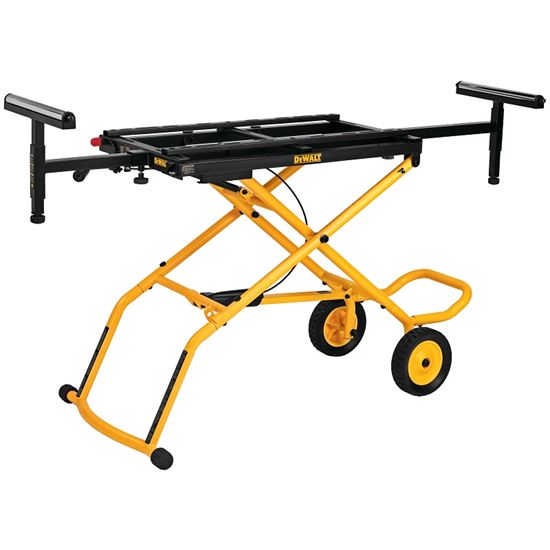 DeWALT DWX726 Rolling Miter Saw Stand, 300 lb, 98 in W Stand, 32-1/2 in H Stand, Steel, Black/Yellow