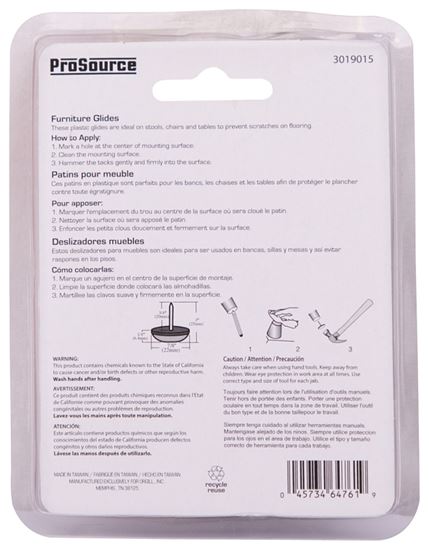 ProSource FE-50109-PS Furniture Glide, PTFE, Blue, Blue, 7/8 x 7/8 x 1 in Dimensions