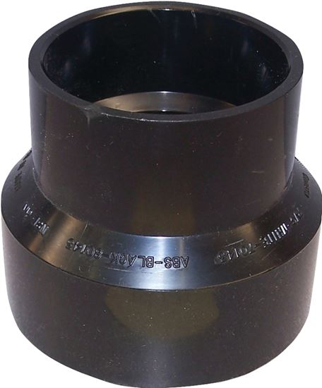 Canplas 103022BC Reducing Pipe Coupling, 2 x 1-1/2 in, Hub, ABS, Black, 40 Schedule