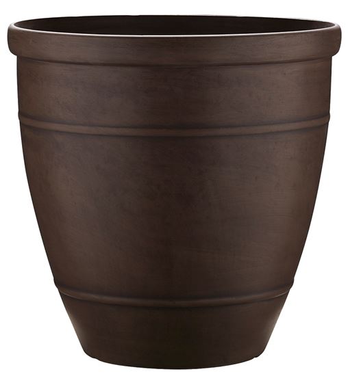 Southern Patio RUB-091547 Wright Planter, 18 in H, Rubber, Brown