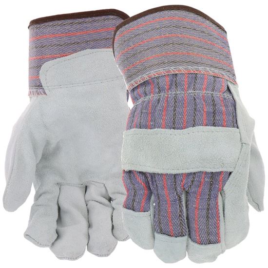 Boss 4094K Kid's Gloves, Wing Thumb, Shirred Cuff, Blue/Gray