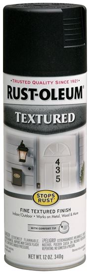 Rust-Oleum 7220830 Textured Rust Spray Paint, Textured, Black, 12 oz, Can