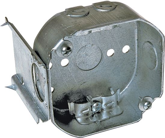 Raco 160 Octagonal Box, 4.067 in OAW, 1-1/2 in OAD, 3.579 in OAH, 1-Gang, 3-Knockout, Steel Housing Material, Gray