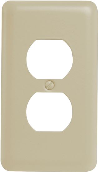 Amerelle 935DAL Receptacle Wallplate, 5 in L, 2-13/16 in W, 1 -Gang, Steel, Light Almond