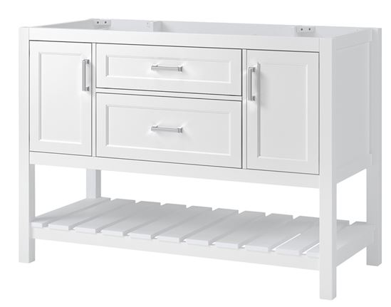 Craft + Main Lawson Series LSWV4822D Vanity Cabinet, 48 in W Cabinet, 21-1/2 in D Cabinet, 34 in H Cabinet, Wood, White