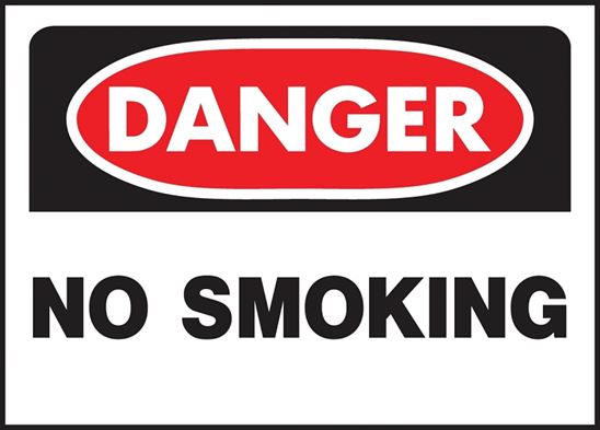 Hy-Ko 515 Danger Sign, Rectangular, NO SMOKING, Black Legend, White Background, Polyethylene, Pack of 5