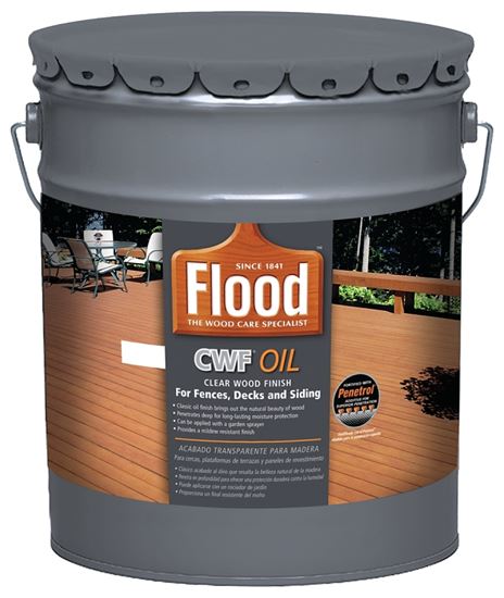 Flood CWF FLD447 Wood Finish, Clear, Liquid, 5 gal, Can