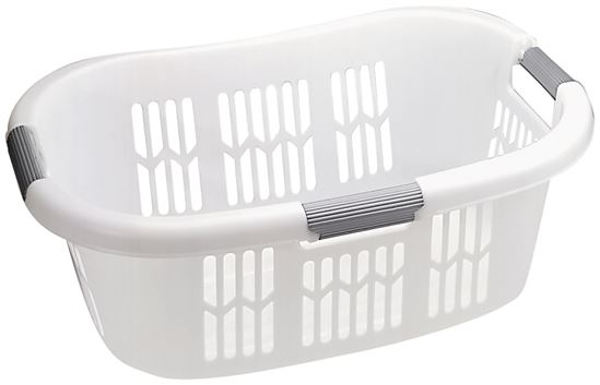 Rubbermaid Hip-Hugger FG299787WHT Laundry Basket, 1.5 bu Capacity, Plastic, White, 1-Compartment, Pack of 6