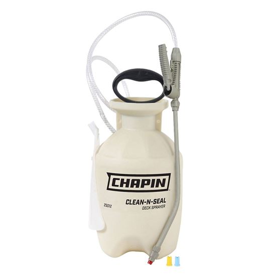 CHAPIN Clean 'N Seal 25012 Handheld Sprayer, 1 gal Tank, Poly Tank, 34 in L Hose