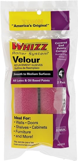 Whizz 51016 Roller Cover, 3/16 in Thick Nap, 6 in L, Velour Cover, Purple
