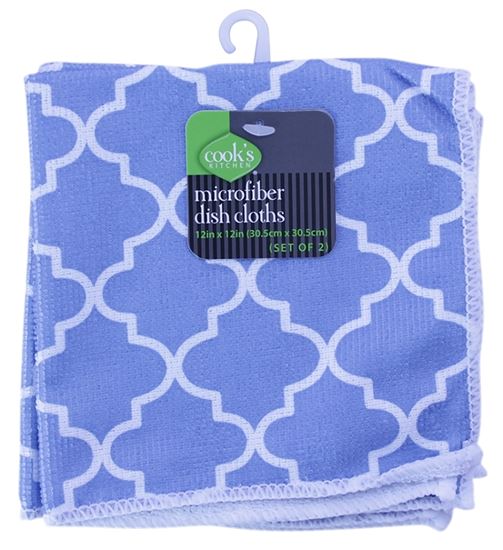 Cook's Kitchen 1005 Dish Towel, 12 in L, 12 in W, Microfiber, Pack of 6