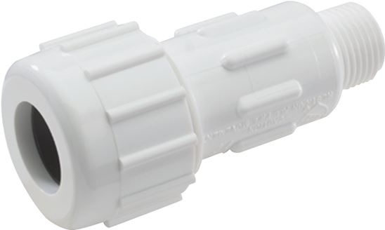 NDS CPA-0750 Pipe Adapter, 3/4 in, Compression x MPT, PVC, White, SCH 40 Schedule, 150 psi Pressure
