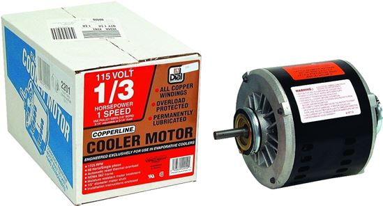 Dial 2201 Evaporative Cooler Motor, 0.33 hp, 115 V, 1/2 in Dia Shaft, 1725 rpm Speed, Ball Bearing