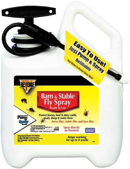 Bonide REVENGE 46186 Barn and Stable Fly Spray, Liquid, Opaque White, Insecticide, 1.33 gal