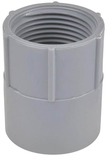 Carlon E942ER-CTN Conduit Adapter, 3/4 in FPT x Socket, 1-5/16 in Dia, 1-5/8 in L, PVC, Gray