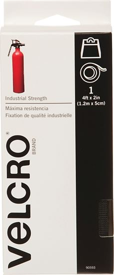 VELCRO Brand 90593 Fastener, 2 in W, 4 ft L, Nylon, Black, Pack of 2