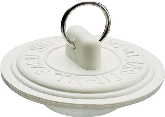 Plumb Pak Duo Fit Series PP820-3 Drain Stopper, Rubber, White, For: 1 to 1-3/8 in Sink