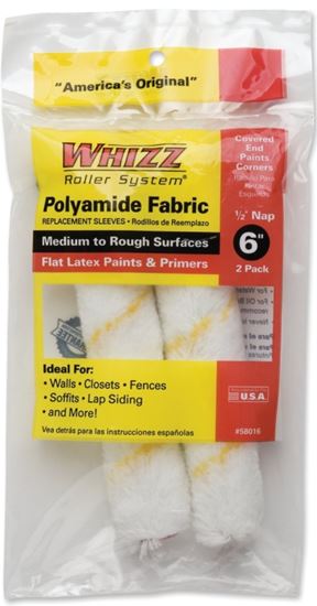 Whizz 58016 Roller Cover, 1/2 in Thick Nap, 6 in L, Polyamide Cover