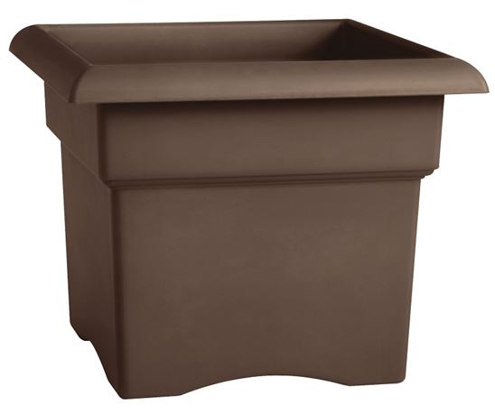 Bloem 457185-1001 Deck Box Planter, 14-1/4 in H, 18 in W, Round, Veranda Design, Plastic, Charcoal