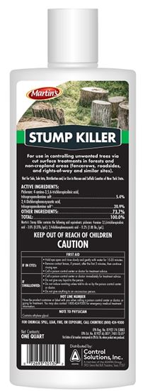 Martin's 82210013 Ready-to-Use Stump Killer, Liquid, Blue, 1 qt Bottle