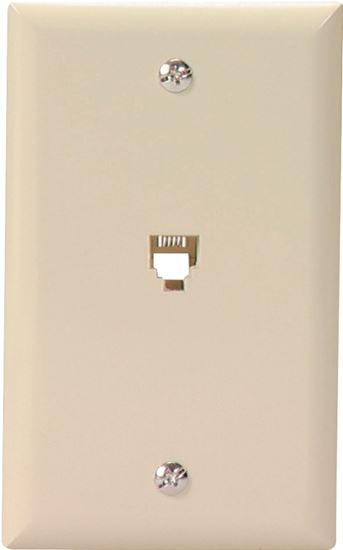 Eaton Wiring Devices 3532-4V Telephone Jack with Wallplate, Thermoplastic Housing Material, Ivory