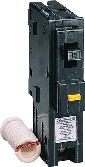 Square D Homeline HOM115GFICP Circuit Breaker, Mini, 15 A, 1 -Pole, 120 V, Fixed Trip, Plug Mounting, Black