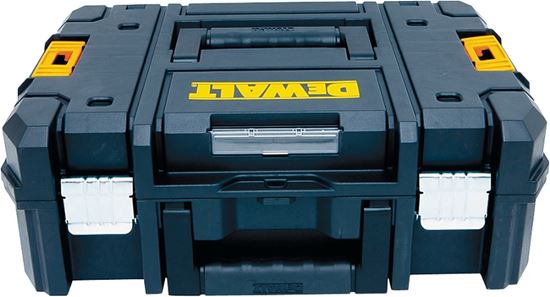 DEWALT TSTAK II Series DWST17807 Flat Top Tool Box, 66 lb, Plastic, Black, 6.37 in H x 13 in L x 17.25 in W Outside