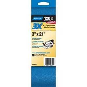 Norton 49610 Sanding Belt, 3 in W, 21 in L, 120 Grit, Fine, Zirconia Aluminum Abrasive