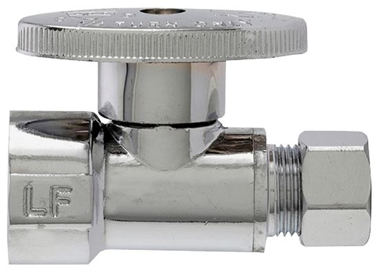 Plumb Pak PP20053LF Shut-Off Valve, 1/2 x 3/8 in Connection, FIP x Compression, Brass Body