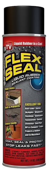 Flex Seal FSR20 Rubberized Spray Coating, Black, 14 oz, Can