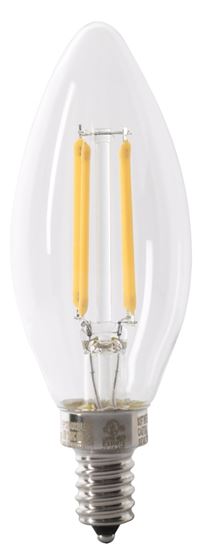 Feit Electric BPCTC40927CAFIL/4 LED Light Bulb, Blunt Tip Lamp, 40 W Equivalent, E12 Candelabra Lamp Base, Dimmable, 4/PK