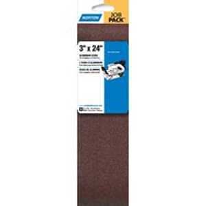 Norton Metalite Series 01743 Sanding Belt, 3 in W, 24 in L, 36 Grit, Extra Coarse, Aluminum Oxide Abrasive