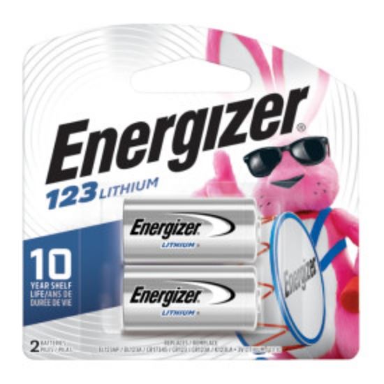 Energizer EL123AP EL123APB2 Battery, 3 V Battery, 1500 mAh, Lithium, Manganese Dioxide