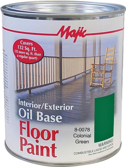 Majic Paints 8-0078-2 Floor Paint, Medium-Gloss, Colonial Green, 1 qt Pail