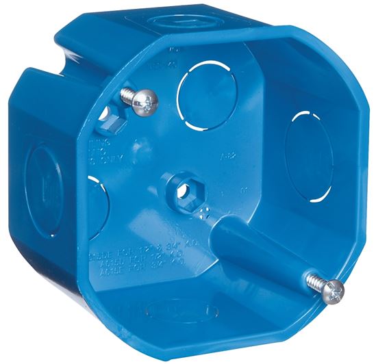 Carlon Ezduit A615DE-CAR Ceiling Box, 2-1/8 in D, 1 -Gang, 2 -Knockout, PVC, Blue