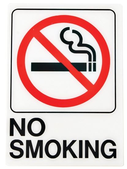 SIGN NO SMOKING 5X7IN PLASTIC, Pack of 5