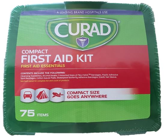 Curad CURFAK200RB Compact Latex-Free First Aid Kit, 75-Piece