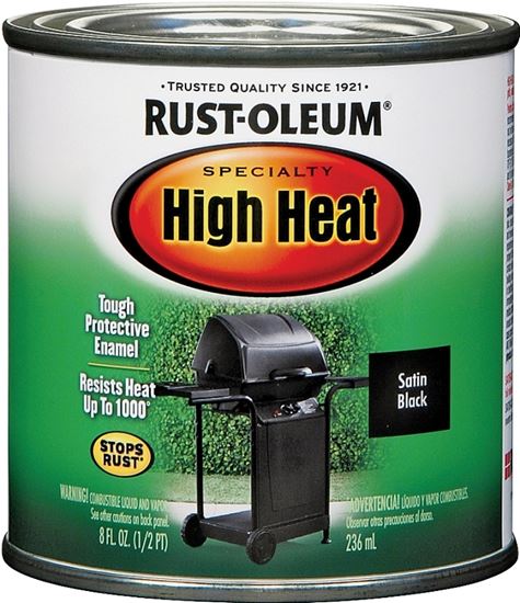 Rust-Oleum Stops Rust 7778730 Enamel Paint, Oil, Satin, Black, 0.5 pt, Can, 260 to 520 sq-ft/gal Coverage Area