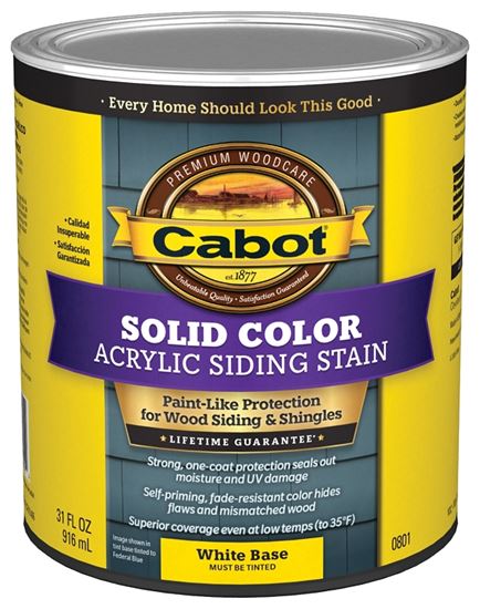 Cabot 140.0000801.005 Solid Stain, Natural Flat, Liquid, 1 qt, Can