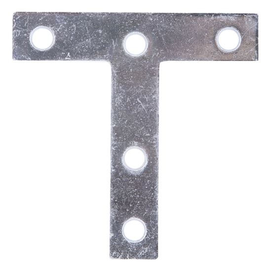 ProSource TP-Z03-C2PS T-Plate, 3 in L, 3 in W, 2 mm Thick, Steel, Zinc